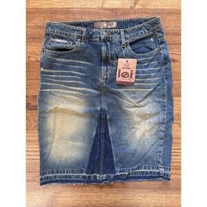 Women's Vintage L.E.I. Medium Wash Denim Skirt Size 5 New